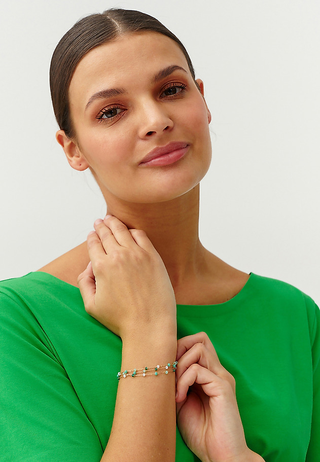 BLUZĂ CLASICĂ DE DAMĂ, DIN TRICOT CU MÂNECĂ SCURTĂ - MIKAJA 1 BLUZĂ CLASICĂ DE DAMĂ, DIN TRICOT CU MÂNECĂ SCURTĂ - MIKAJA 1 VERDE 4