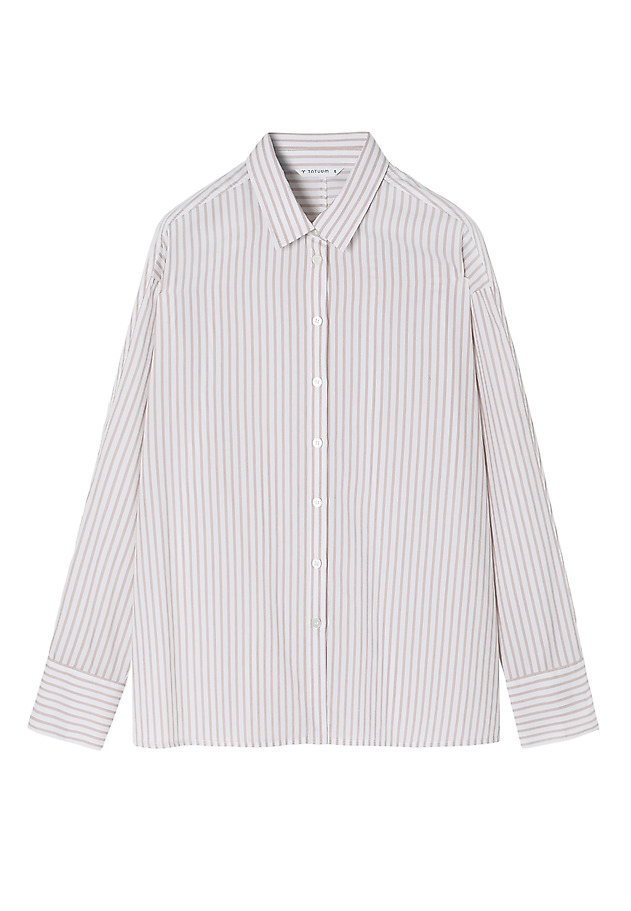 STRIPED COTTON SHIRT — NAYA STRIPED COTTON SHIRT — NAYA ECRU 11