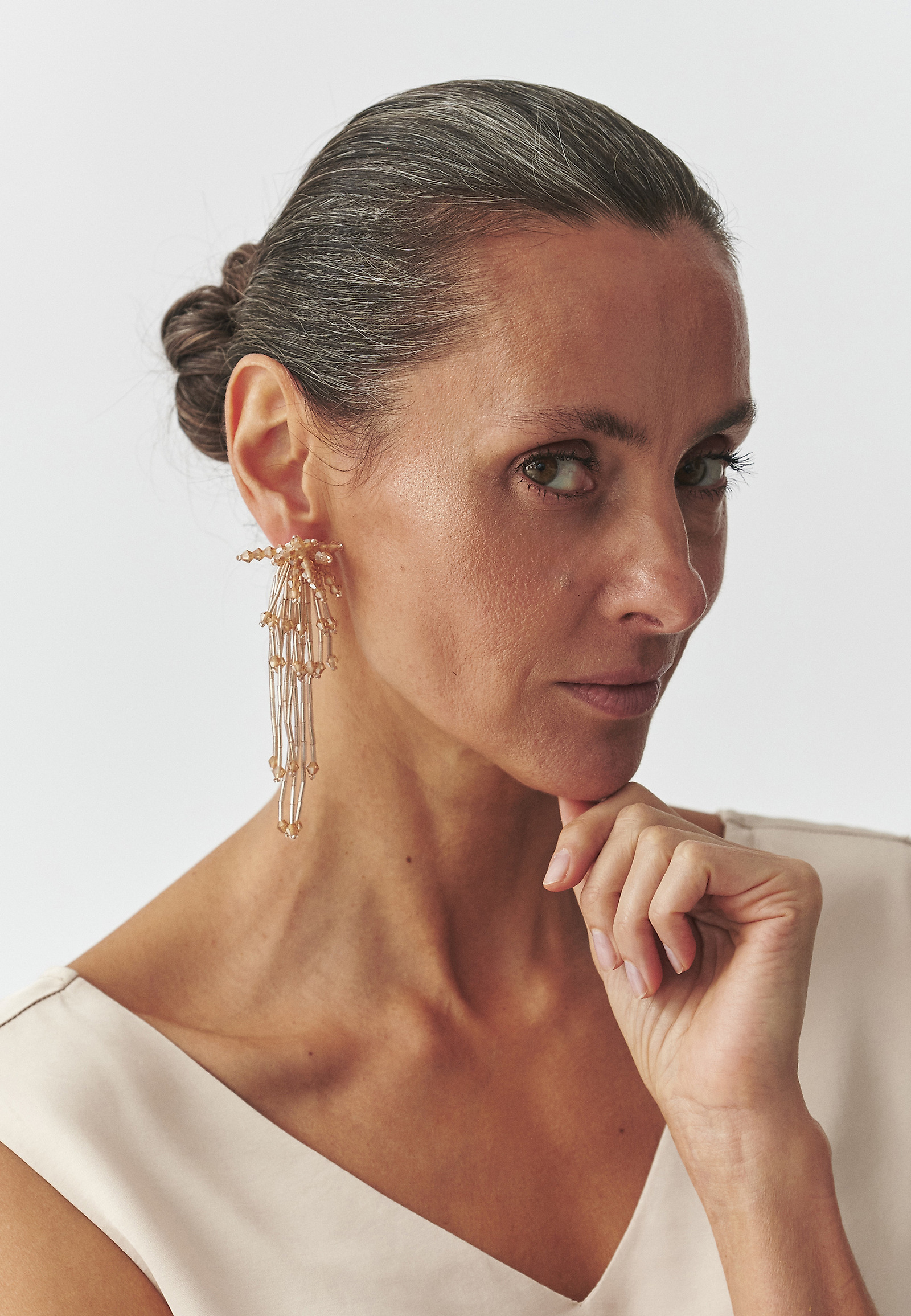 VISCOSE SATIN BLOUSE — SUSENA VISCOSE SATIN BLOUSE — SUSENA BEIGE 108981