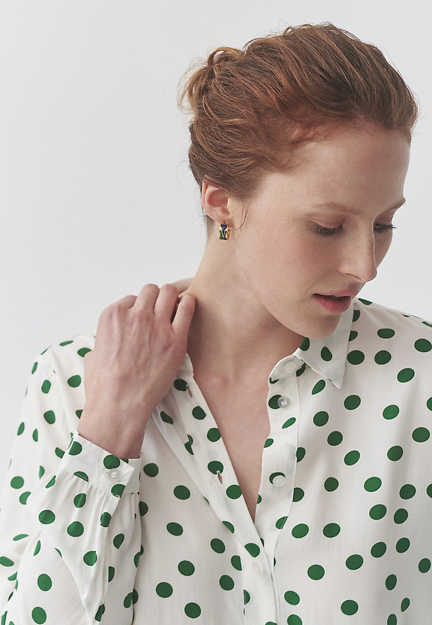 VISCOSE SHIRT WITH GREEN POLKA DOTS - DOTTA VISCOSE SHIRT WITH GREEN POLKA DOTS - DOTTA MULTIKOLOR 1