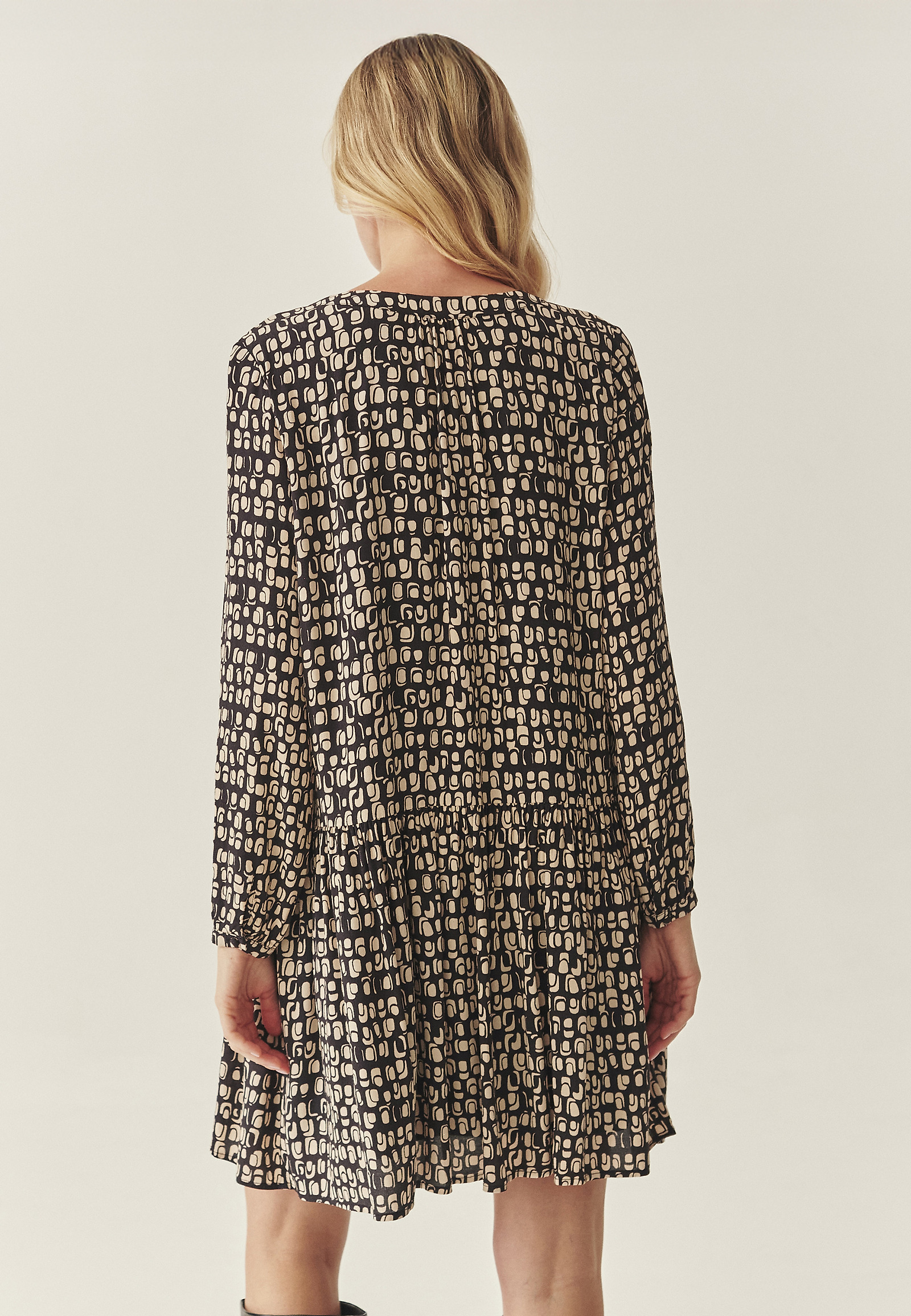 VISCOSE DRESS WITH ORIGINAL DESIGN - MARLI VISCOSE DRESS WITH ORIGINAL DESIGN - MARLI BROWN 117743