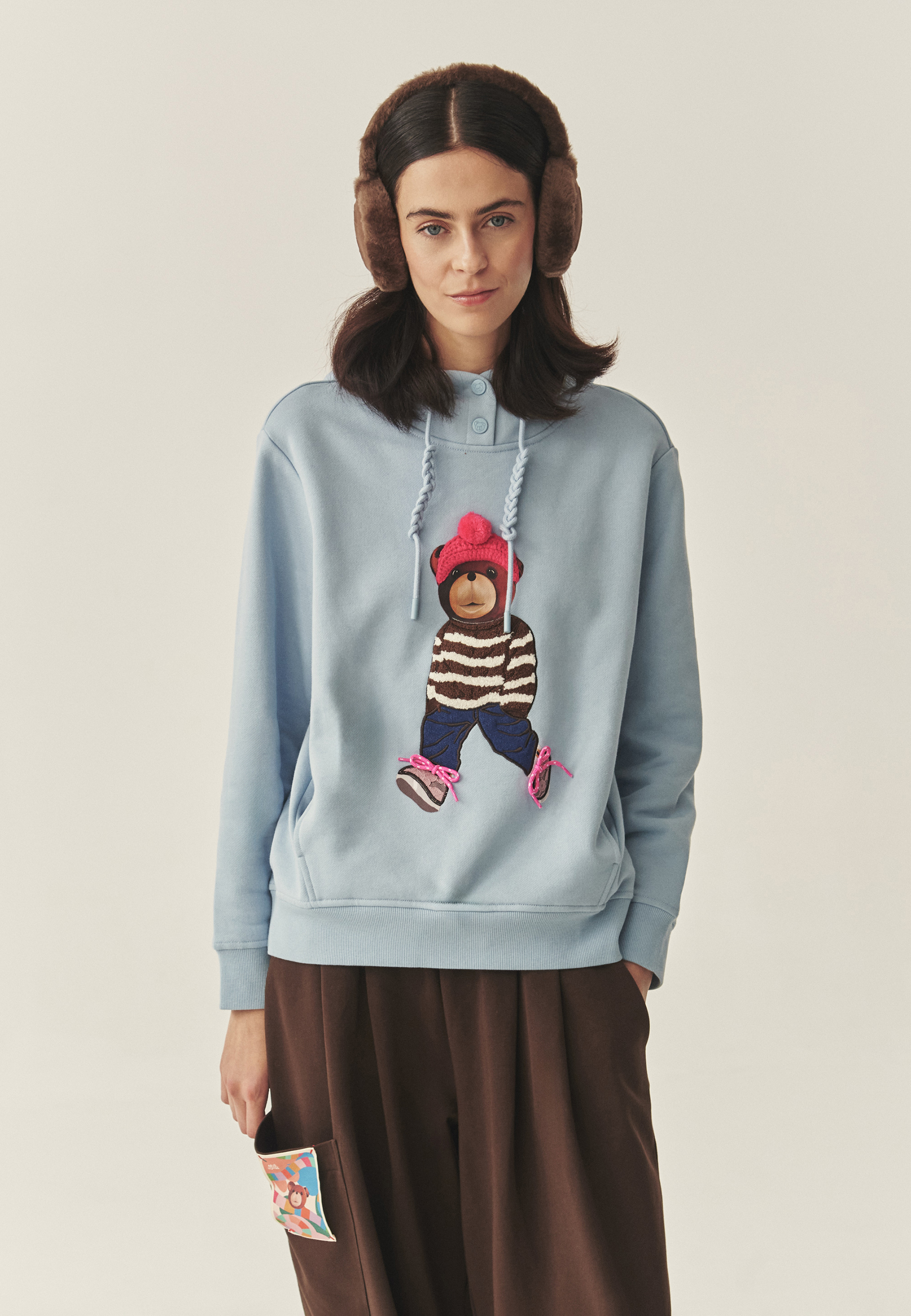 BAWEŁNIANA BLUZA Z KAPTUREM - MAORO NIEBIESKI 2