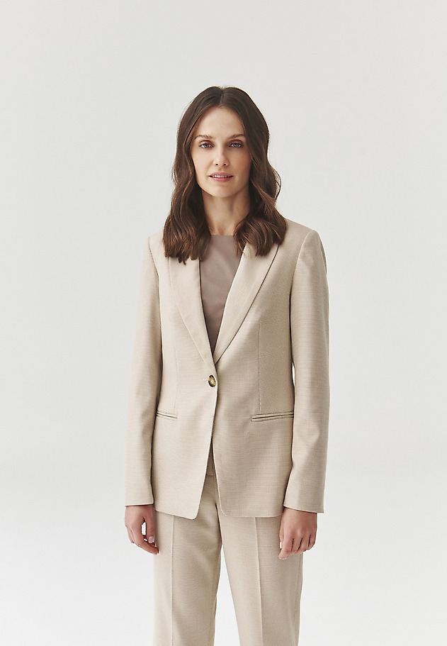 DERÉKIG ÉRŐ BLAZER FINOM KOCKÁS MINTÁBAN — LAMIZA DERÉKIG ÉRŐ BLAZER FINOM KOCKÁS MINTÁBAN — LAMIZA EKRÜ 3