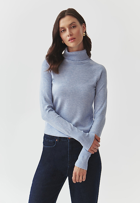 CLASSIC LADIES' TURTLENECK JUMPER — NEKOKI 1 BLUE 2