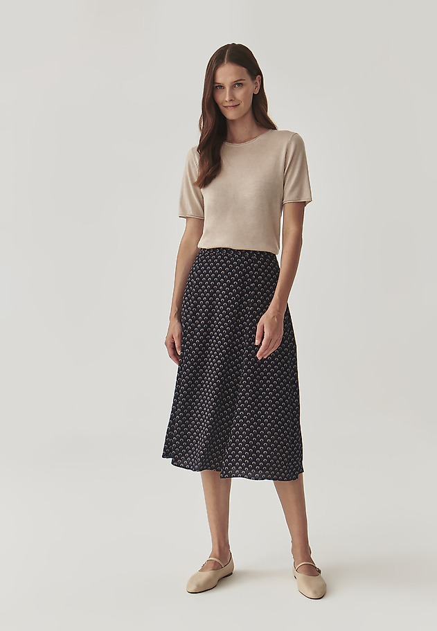 FUSTĂ MIDI CU MODEL, DIN VISCOZĂ - SINI 3 FUSTĂ MIDI CU MODEL, DIN VISCOZĂ - SINI 3 MULTICOLOR 1