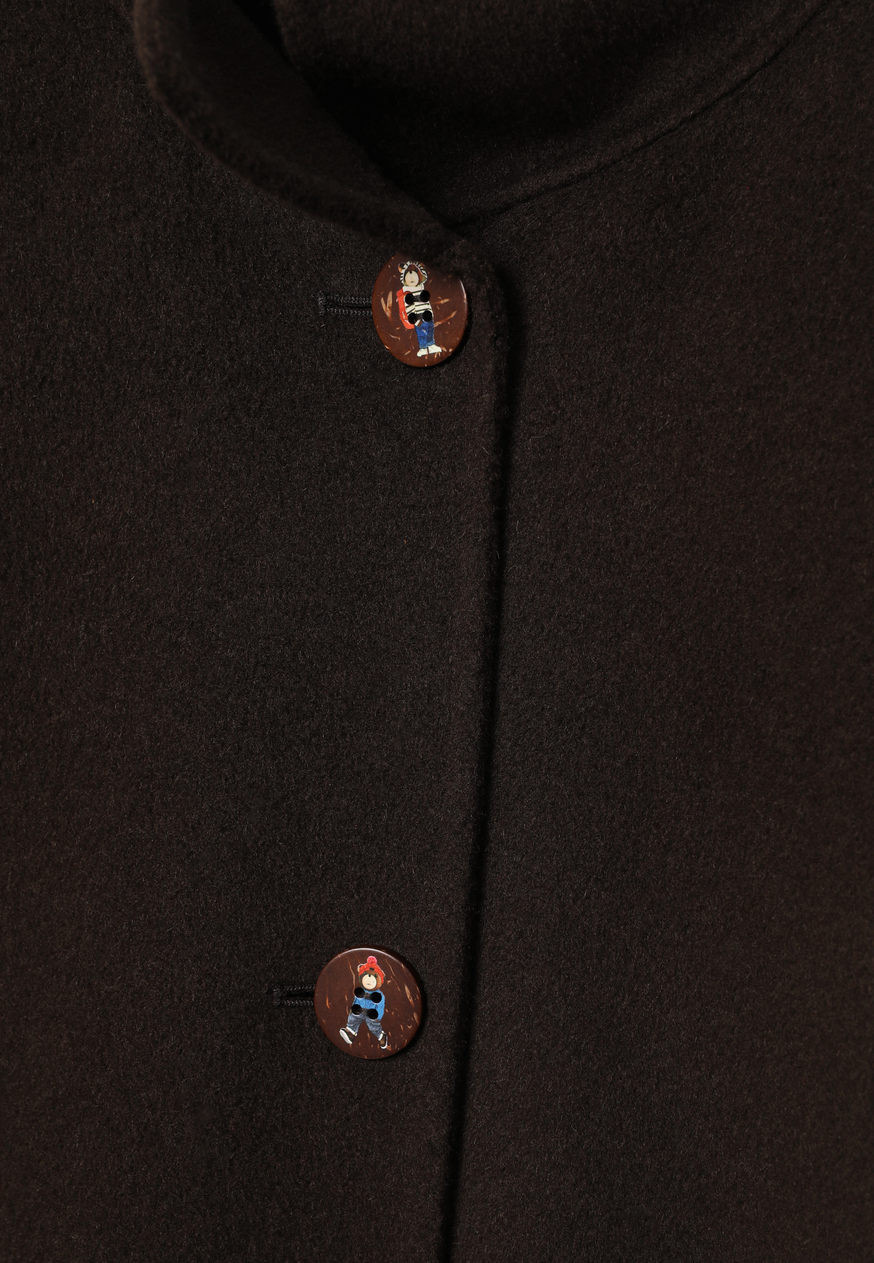 HAFTOWANY PŁASZCZ Z WEŁNĄ - MORIVIKA BRĄZOWY 2