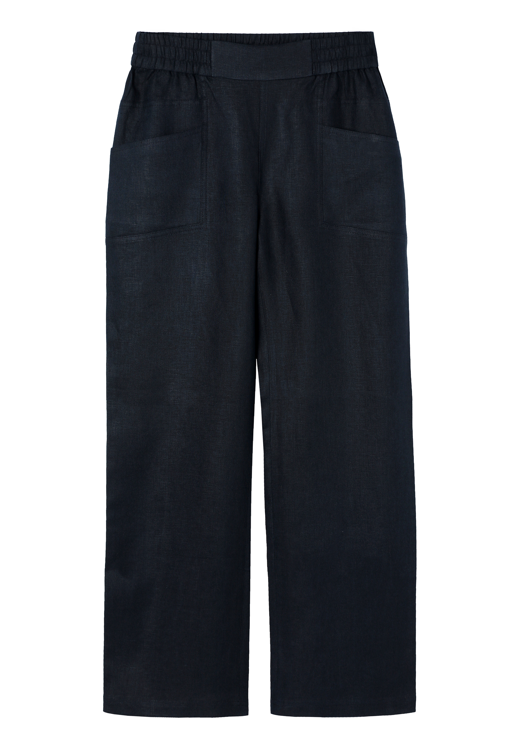 LNĚNÉ KALHOTY S ŠIROKÝMI NOHAVICEMI – SUDONE TMAVĚ MODRÁ 2