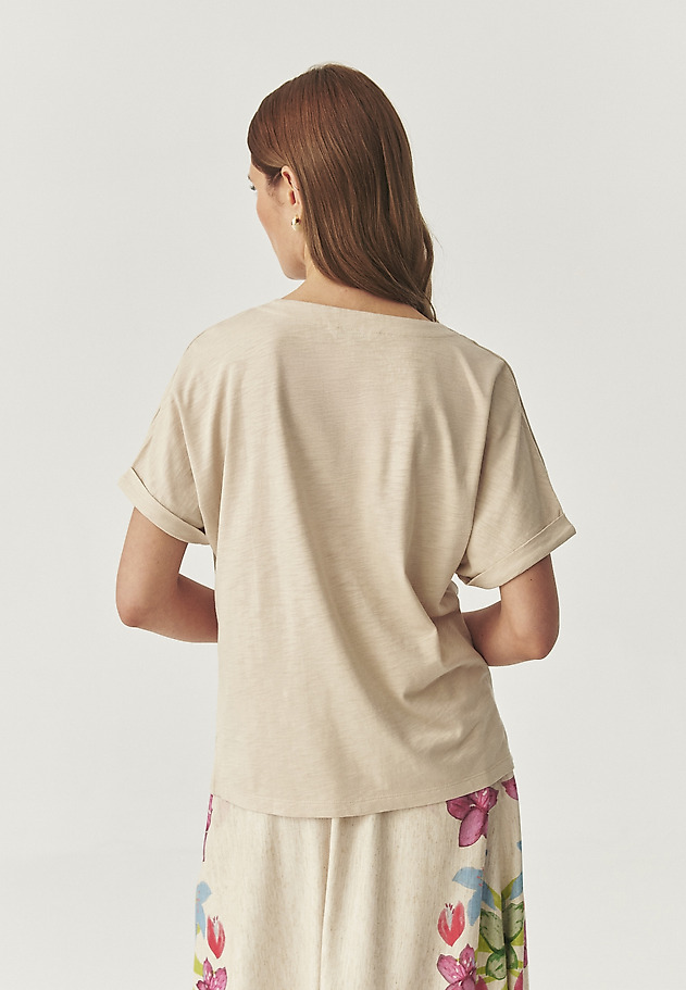 CASUAL BLOUSE IN COTTON - POLINEZJA CASUAL BLOUSE IN COTTON - POLINEZJA BEŻOWY 2