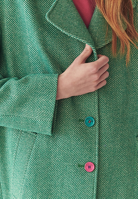 WOOL HERRINGBONE COAT - SEWRO GREEN 2