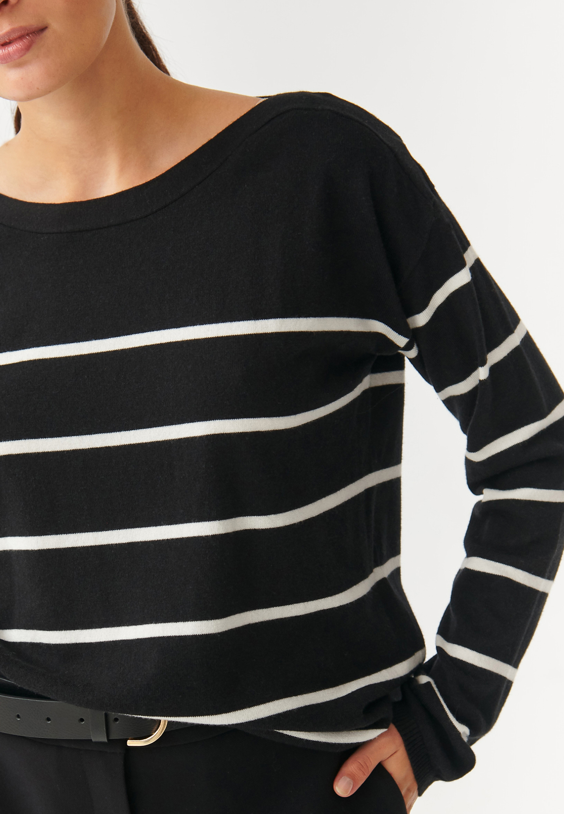 OVERSIZOWY SWETER DAMSKI W PASKI DROP