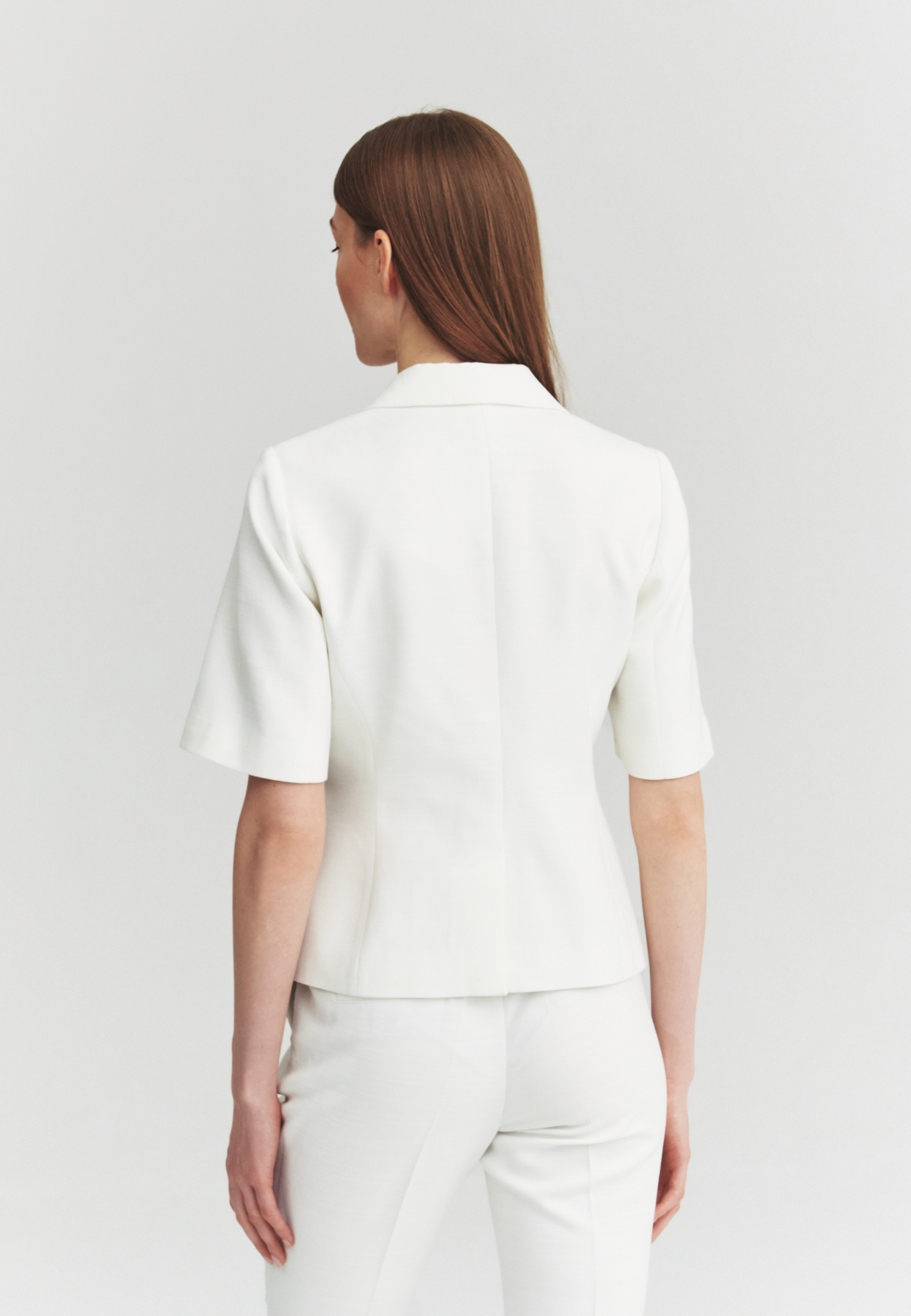 BIAŁY ŻAKIET Z BAWEŁNĄ - SELENI BIAŁY 2