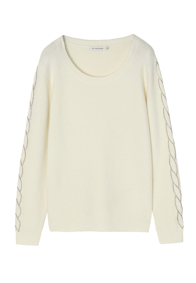 LADIES’ SWEATER WITH DECORATIVE SLEEVES SYLVI LADIES’ SWEATER WITH DECORATIVE SLEEVES SYLVI ECRU 6