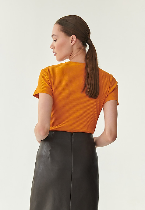 SIMPLE LADIES' BLOUSE FILOMI ORANGE 2