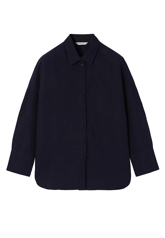 LOOSE SHIRT WITH LINEN AND VISCOSE - SISI LOOSE SHIRT WITH LINEN AND VISCOSE - SISI NIEBIESKI 6