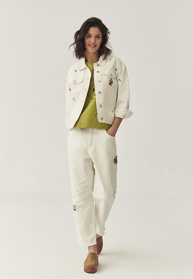 BOYFRIEND DENIM TROUSERS - MISKO 1 BOYFRIEND DENIM TROUSERS - MISKO 1 ECRU 1