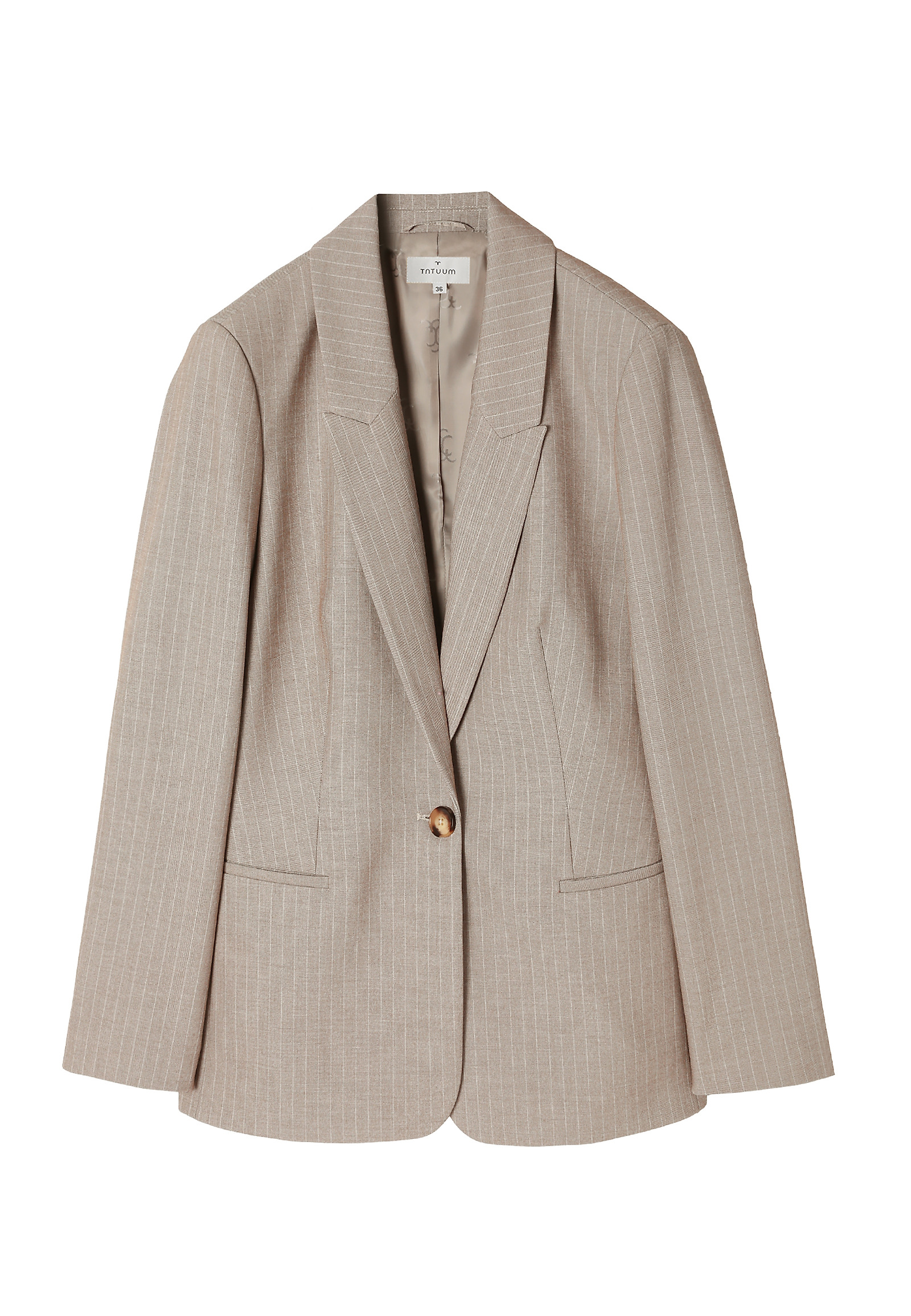 CLASSIC BLAZER VERTIKÁLIS CSÍKOKBAN - REMELIKA 1 CLASSIC BLAZER VERTIKÁLIS CSÍKOKBAN - REMELIKA 1 BÉZS 99344