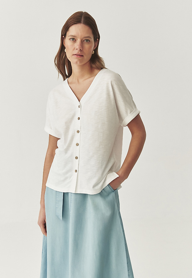 CASUAL BLOUSE IN COTTON - POLINEZJA CASUAL BLOUSE IN COTTON - POLINEZJA BIAŁY 2