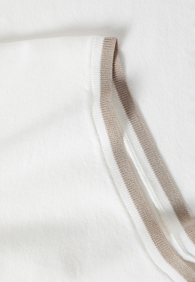 LADIES’ BLOUSE WITH A CONTRASTING RIBBING - SORA LADIES’ BLOUSE WITH A CONTRASTING RIBBING - SORA ECRU 7