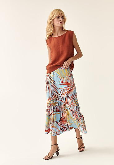 PRINTED SKIRT WITH WIDE RUFFLE BOLENA PRINTED SKIRT WITH WIDE RUFFLE BOLENA