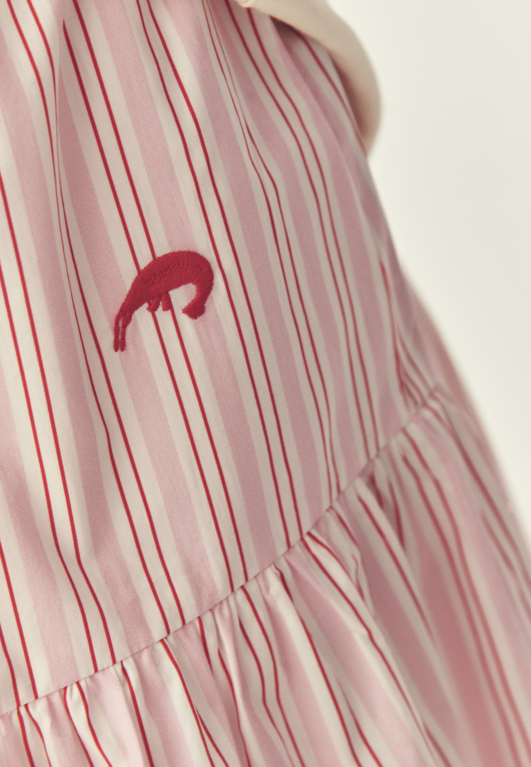 BAWEŁNIANA SPÓDNICA W PASKI - CORI RÓŻOWY 2