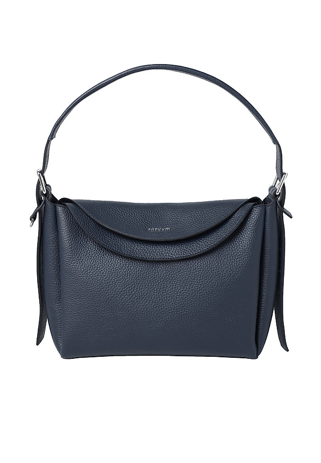 CLASSIC SHOULDER BAG IN GENUINE LEATHER - DELORA CLASSIC SHOULDER BAG IN GENUINE LEATHER - DELORA NAVY BLUE 2