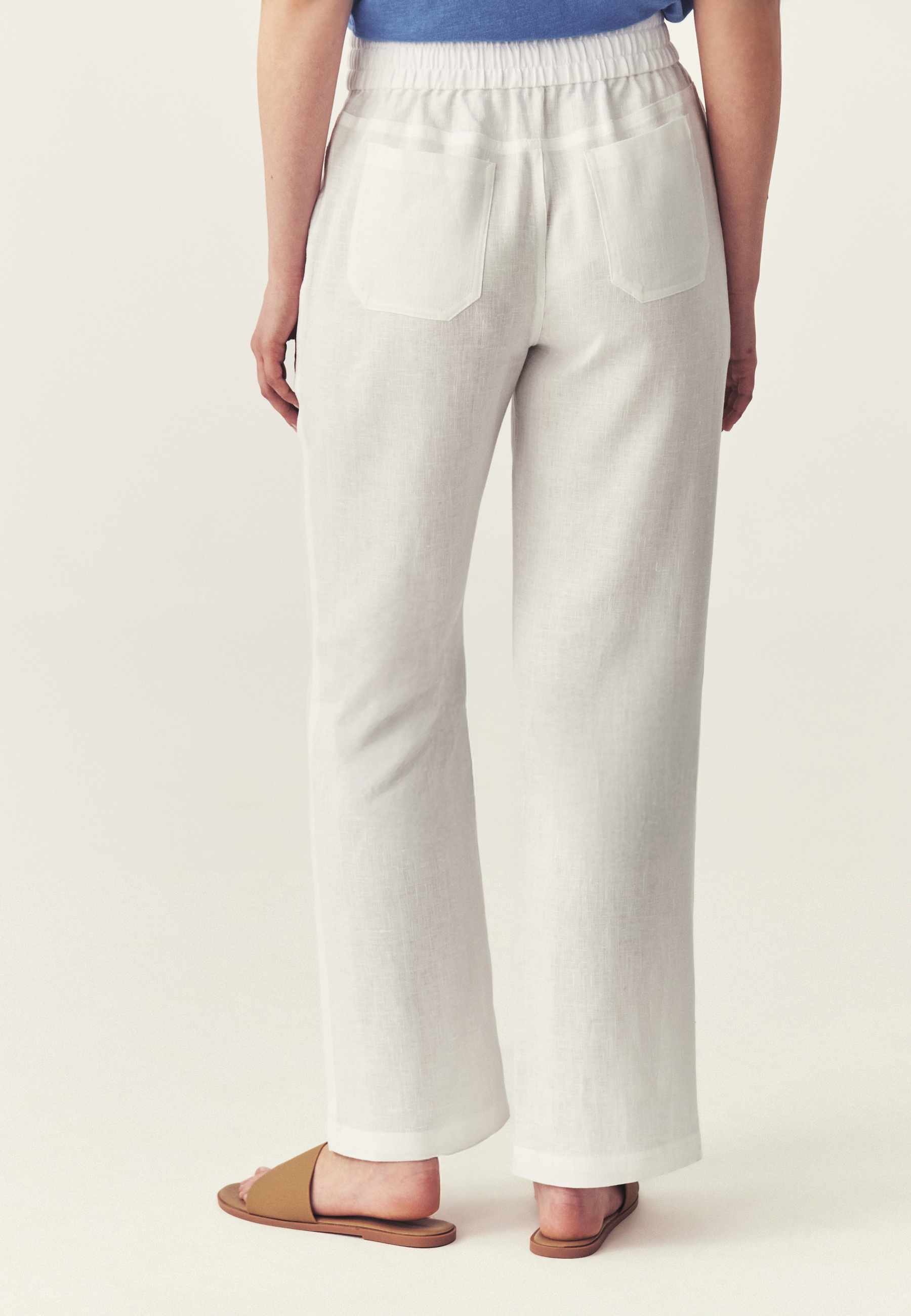 PANTALONI DIN IN, CU CRAC LARG - SUDONE ALB 2