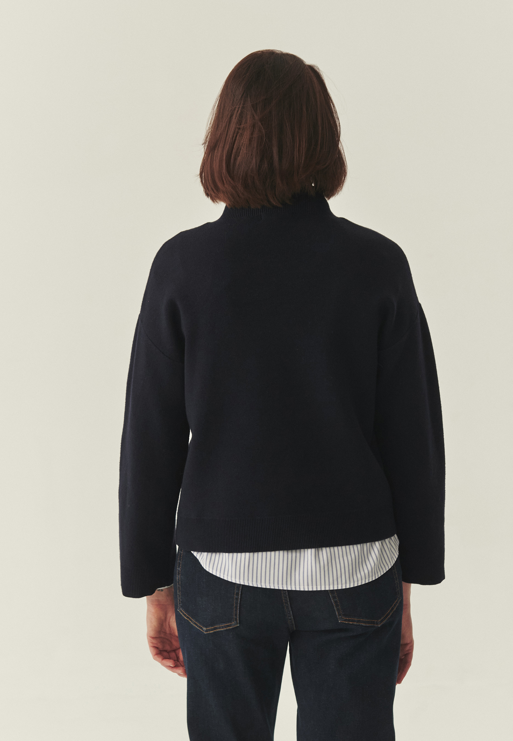 CASUAL TURTLENECK WITH LENZING™ ECOVERO™ VISCOSE - COLLIN NAVY BLUE 2
