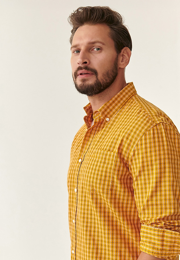 MEN'S CHECKERED SHIRT CHARLES 1 CLASSIC MEN'S CHECKERED SHIRT CHARLES 1 CLASSIC YELLOW 1