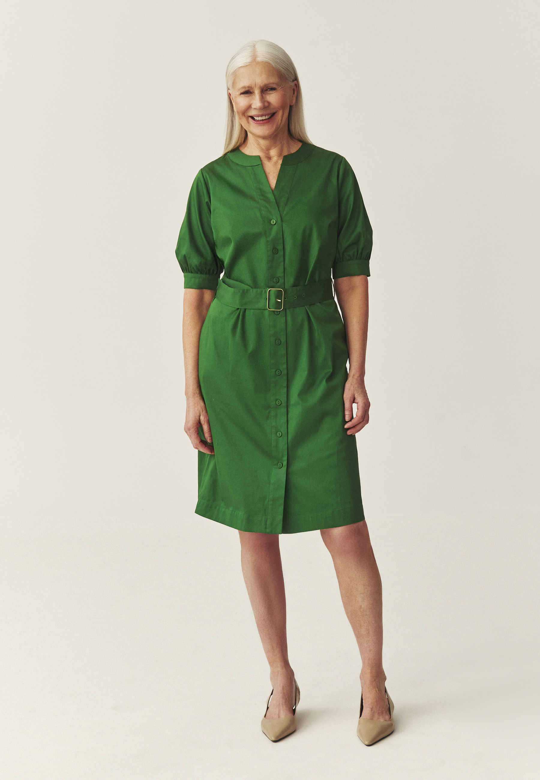 BAVLNĚNÉ ŠATY S OPASKEM – TABATA ZELENÁ 2