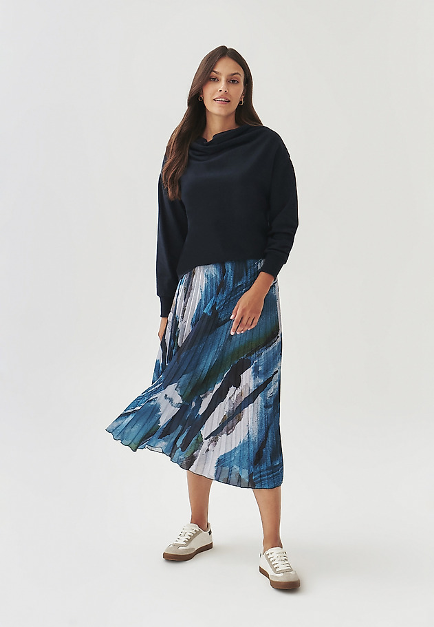 FABRIC PLEATED SKIRT WITH ABSTRACT PRINT - RIDIO 1 FABRIC PLEATED SKIRT WITH ABSTRACT PRINT - RIDIO 1 MULTIKOLOR 1