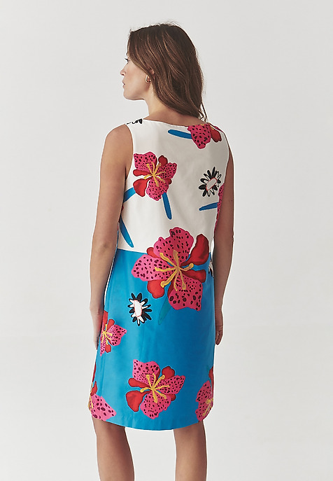 ROCHIE ÎNFLORATĂ, DIN ȚESĂTURĂ, FĂRĂ MÂNECI - ROKNA MULTICOLOR 2
