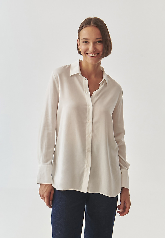 LADIES' FABRIC SHIRT WITH COLLAR - PRECJONA 1 LADIES' FABRIC SHIRT WITH COLLAR - PRECJONA 1 ECRU 1