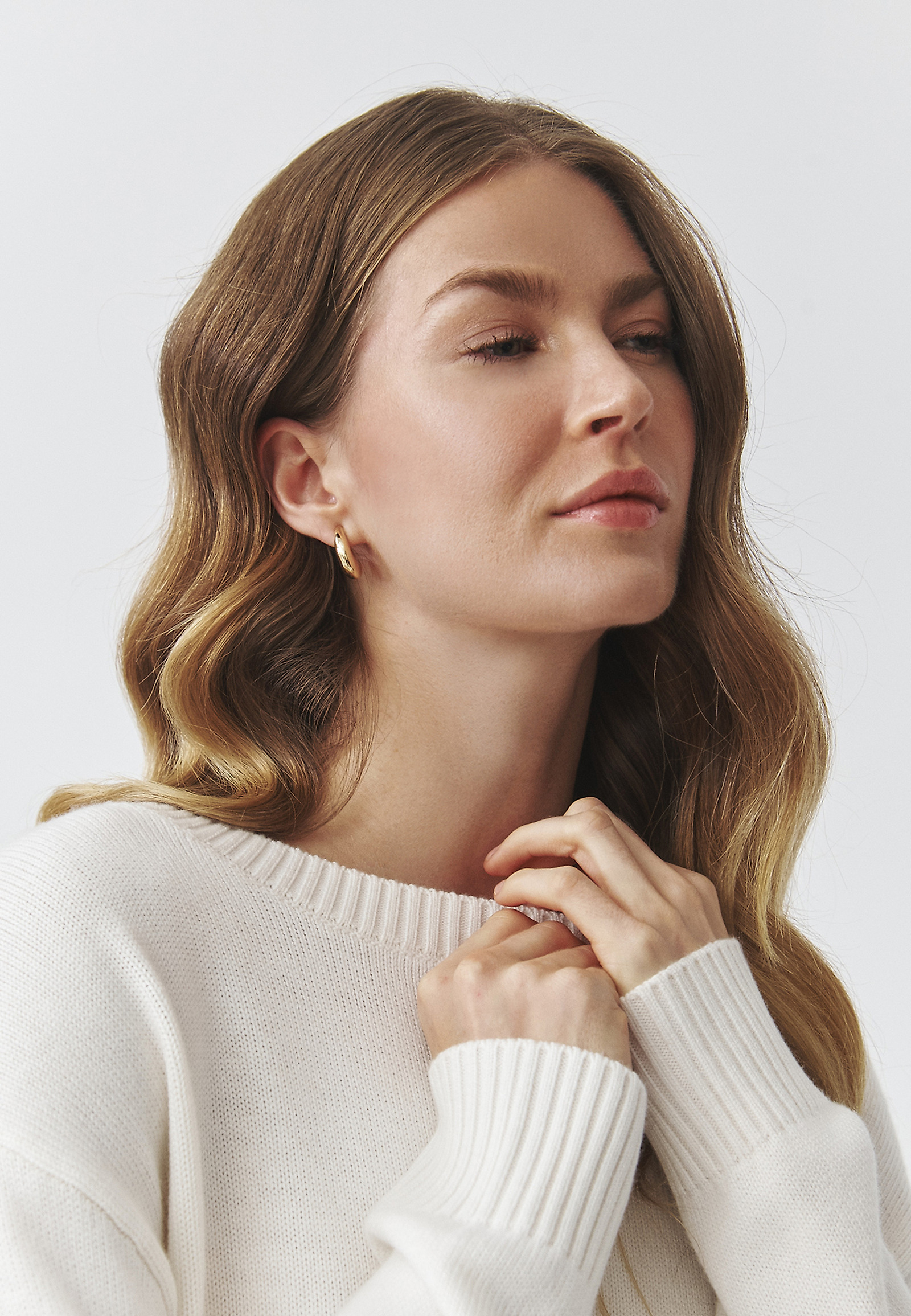 CLASSIC LADIES' JUMPER WITH ROUND NECKLINE — JOEL CLASSIC LADIES' JUMPER WITH ROUND NECKLINE — JOEL ECRU 106803