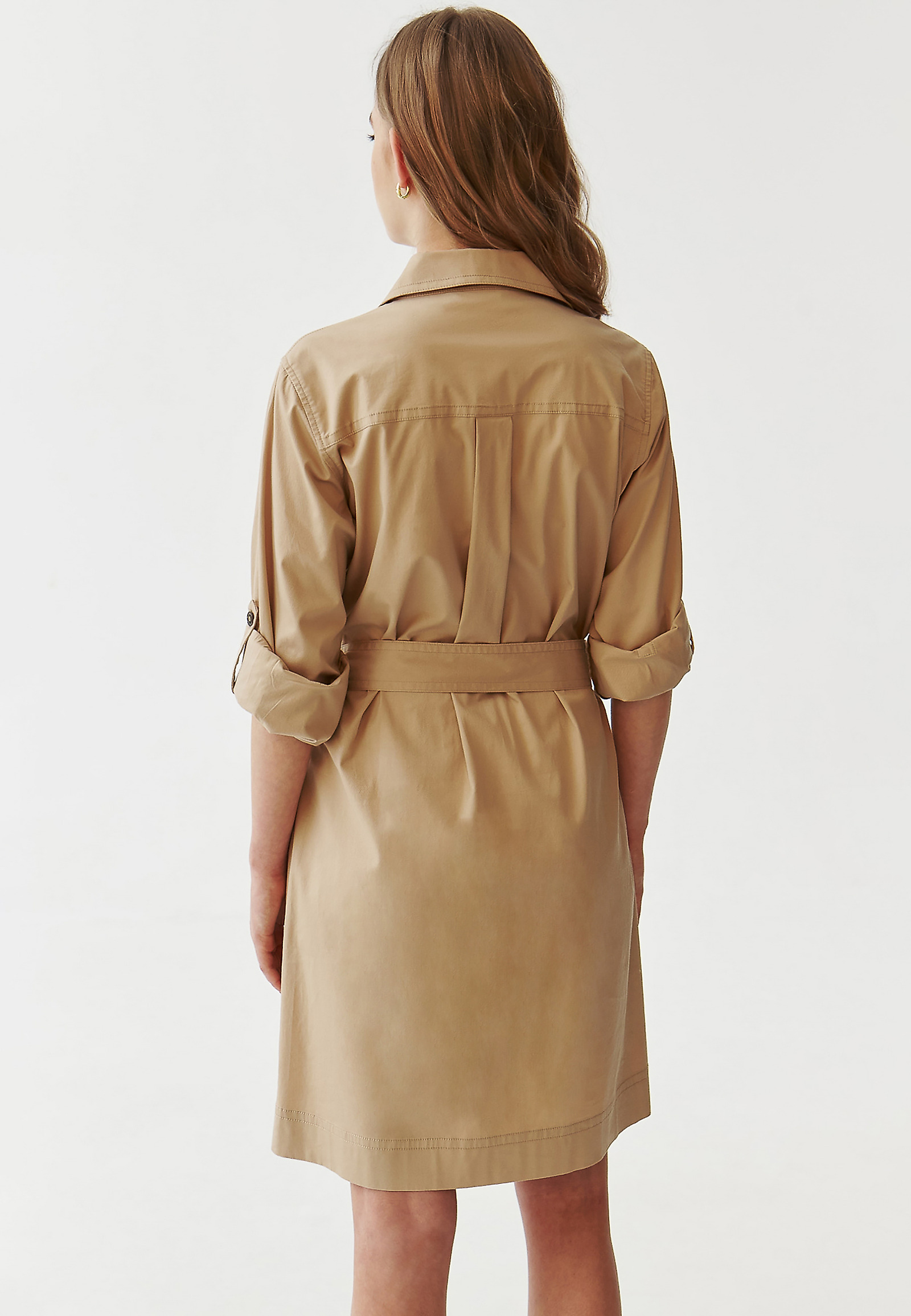 LADIES’ SHIRTWAIST DRESS WITH ADDITIONAL BELT - SARFI LADIES’ SHIRTWAIST DRESS WITH ADDITIONAL BELT - SARFI BEIGE 97048