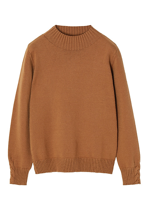 UNIVERZÁLNÍ DÁMSKÝ SVETR S POLOROLÁKEM WARKOMI BÉŽOVÁ 2