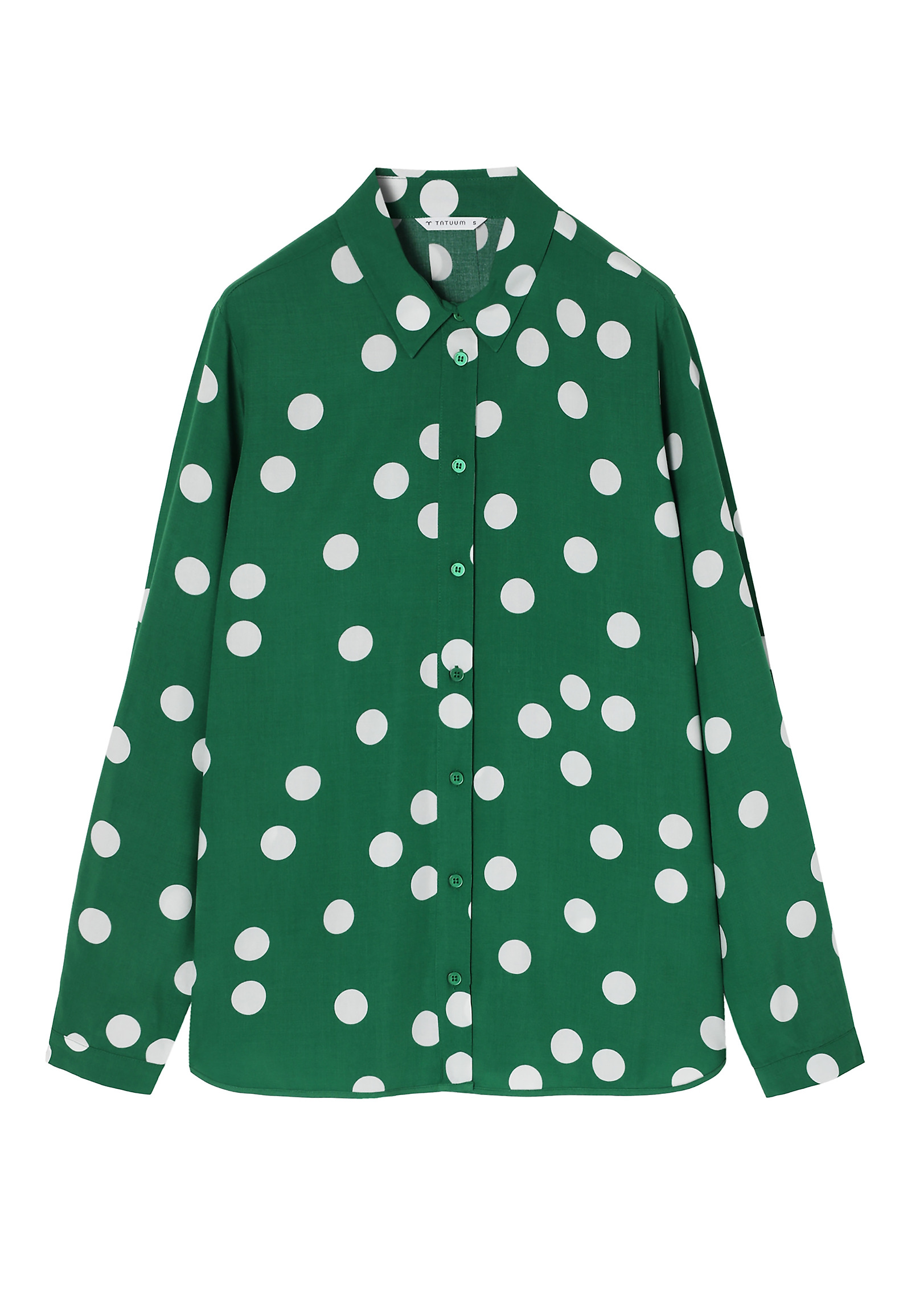 VISCOSE SHIRT WITH GREEN POLKA DOTS - DOTTA 1 VISCOSE SHIRT WITH GREEN POLKA DOTS - DOTTA 1 MULTICOLOR 104684