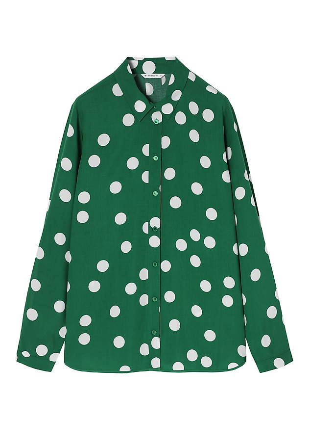 VISCOSE SHIRT WITH GREEN POLKA DOTS - DOTTA 1 VISCOSE SHIRT WITH GREEN POLKA DOTS - DOTTA 1 MULTIKOLOR 8