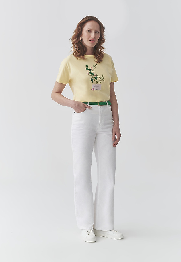 TRICOU DIN BUMBAC, CU IMPRIMEU FLORAL — MALATI TRICOU DIN BUMBAC, CU IMPRIMEU FLORAL — MALATI GALBEN 2