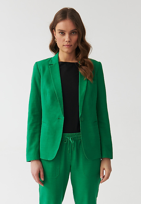 LADIES’ SINGLE-BREASTED BLAZER WITH LINING - AMALFINA 1 GREEN 2