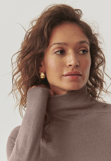 SWETER DAMSKI Z KASZMIRU I JEDWABIU - KALEA BEŻOWY 2