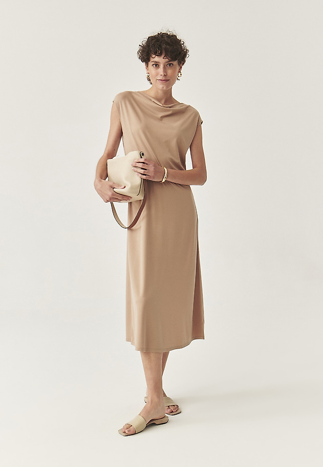 KNITTED MIDI DRESS WITH BELT - AVI KNITTED MIDI DRESS WITH BELT - AVI BEIGE 2