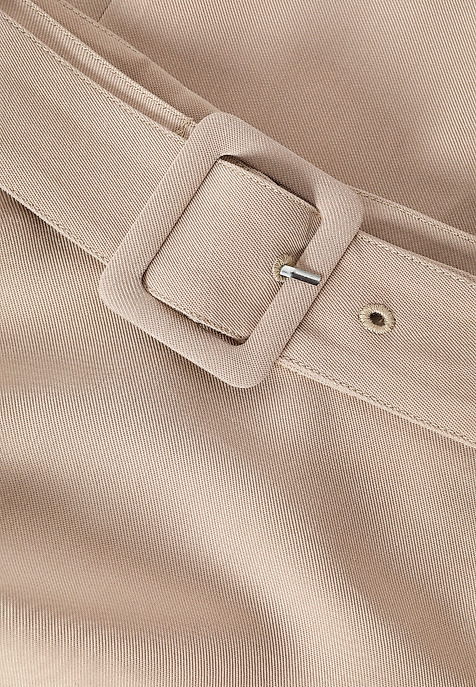 LADIES’ SKIRT WITH DECORATIVE BELT AND A BUCKLE - ORMI BEIGE 2