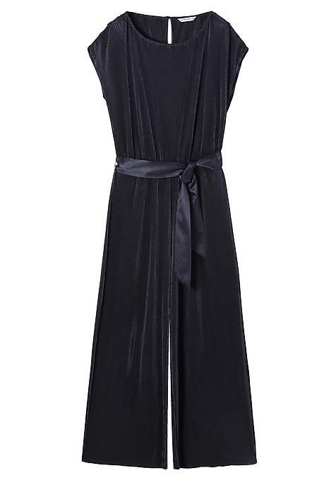 ELEGANT LADIES' JUMPSUIT WITH WIDE LEGS AND PLEATING — MILOU NAVY BLUE 2