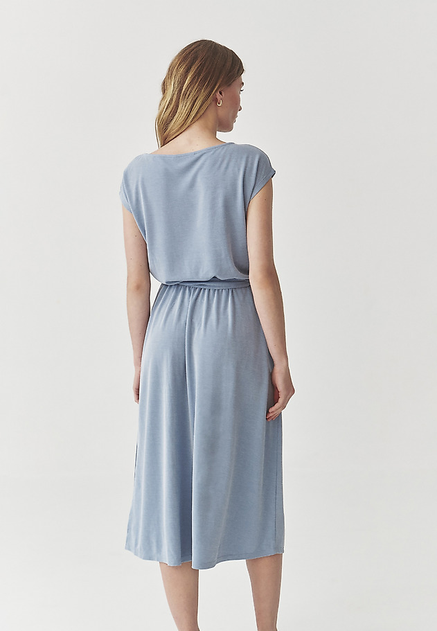 ROCHIE MIDI DIN TRICOT, CU DECOLTEU TIP „CASCADĂ” - SESSINI ROCHIE MIDI DIN TRICOT, CU DECOLTEU TIP „CASCADĂ” - SESSINI ALBASTRU 3