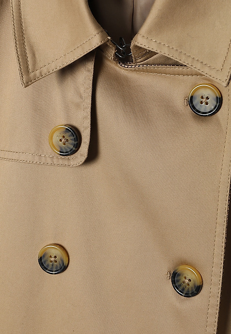 PONADCZASOWY TKANINOWY PŁASZCZ DAMSKI TYPU TRENCZ - MONA BEŻOWY 2