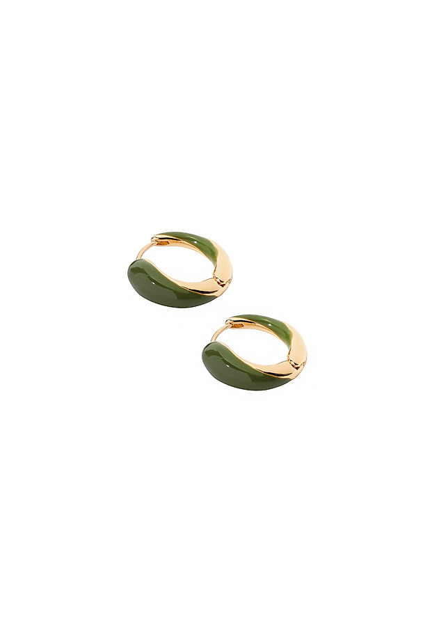 ROUND EARRINGS -BERA ROUND EARRINGS -BERA KHAKI 2
