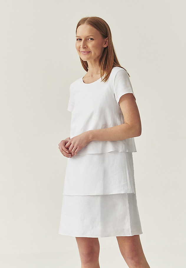 AIRY DRESS WITH LINEN - PAMI AIRY DRESS WITH LINEN - PAMI BIAŁY 1
