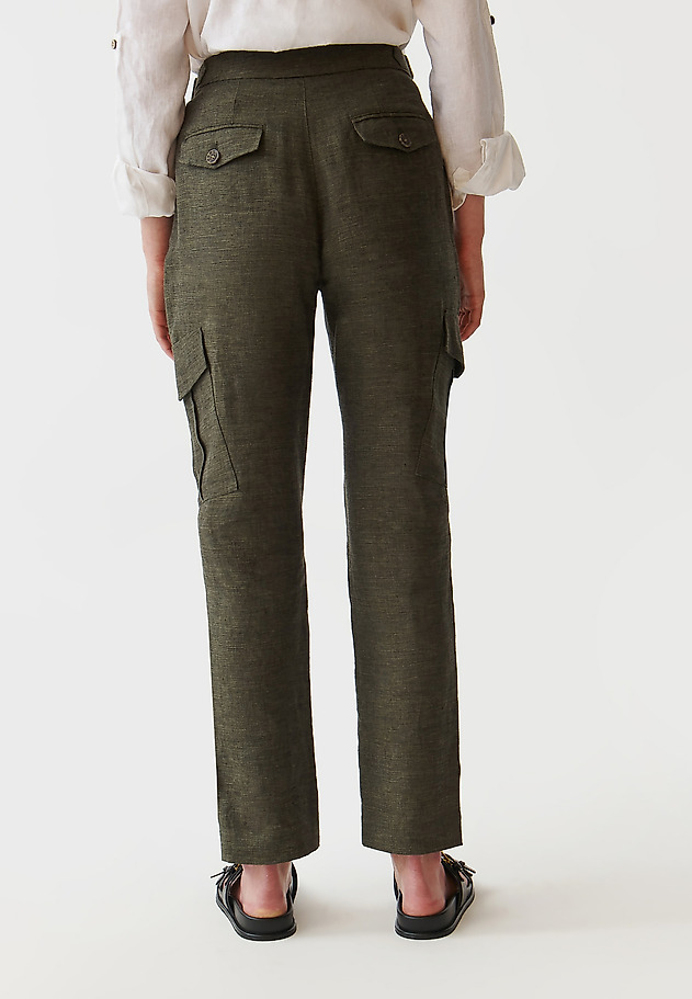 LADIES’ LINEN TROUSERS WITH SPACIOUS POCKETS - ALTI 1 LADIES’ LINEN TROUSERS WITH SPACIOUS POCKETS - ALTI 1 ZIELONY 3