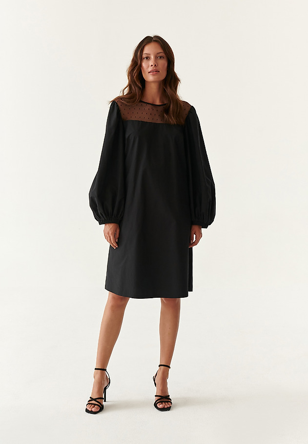 DRESS WITH BALLOON SLEEVES SAMARITO DRESS WITH BALLOON SLEEVES SAMARITO CZARNY 5
