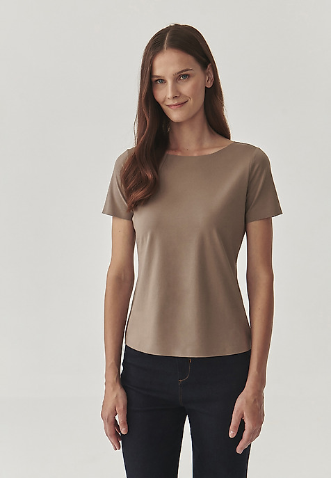 LADIES’ BLOUSE WITH SEAMLESS FINISH - MIKAJA BEIGE 2